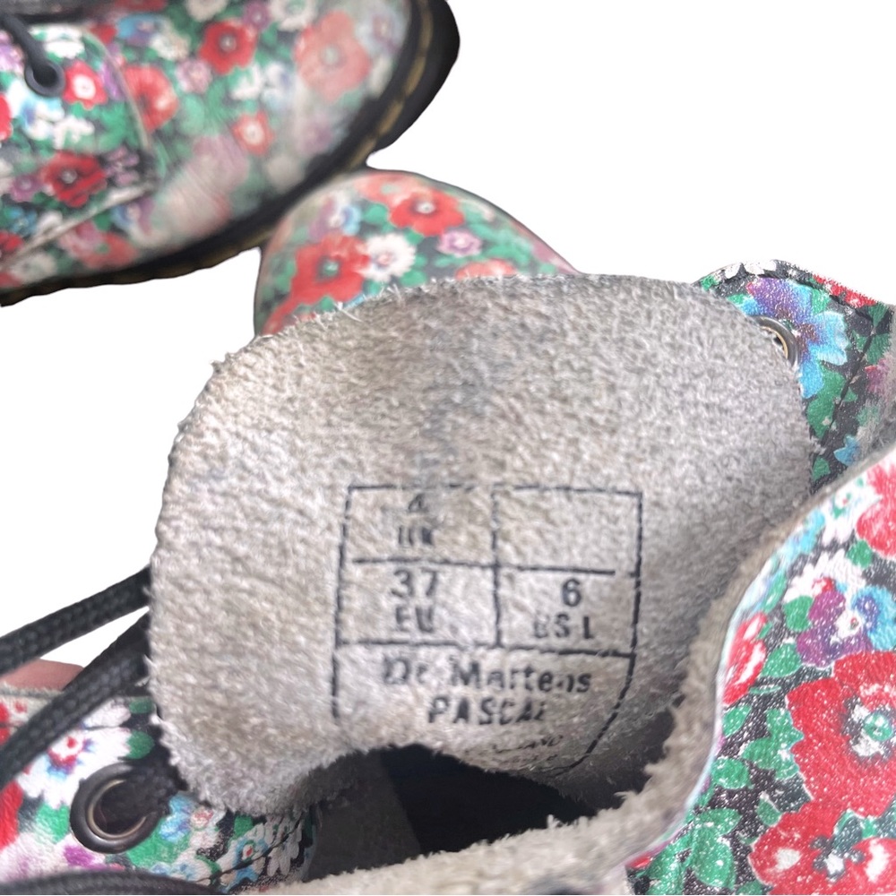 Dr Martens 1460 Pascal Black Wild Poppy Boot Leather Comfort Floral Flowers - Picture 4 of 12
